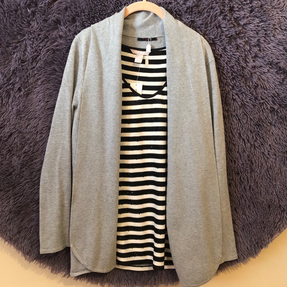 Grey Open Cardigan